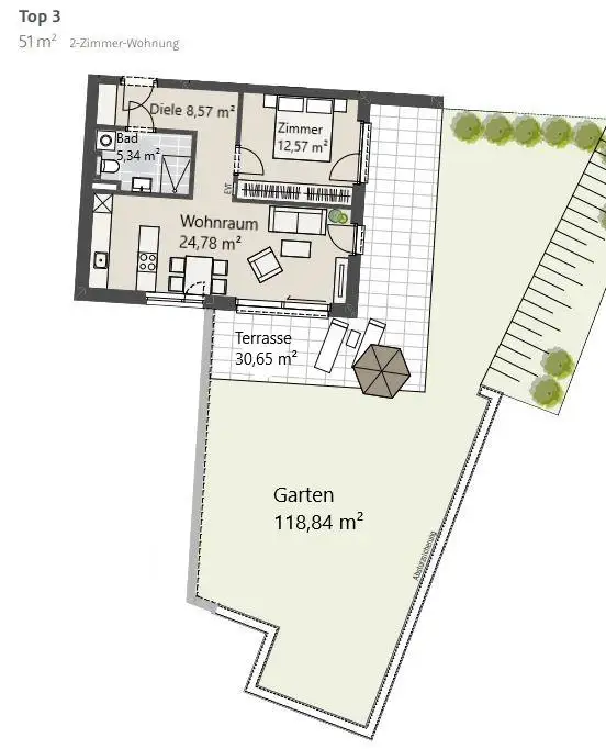 Exklusive Gartenwohnung in Mühlau (Neubau)