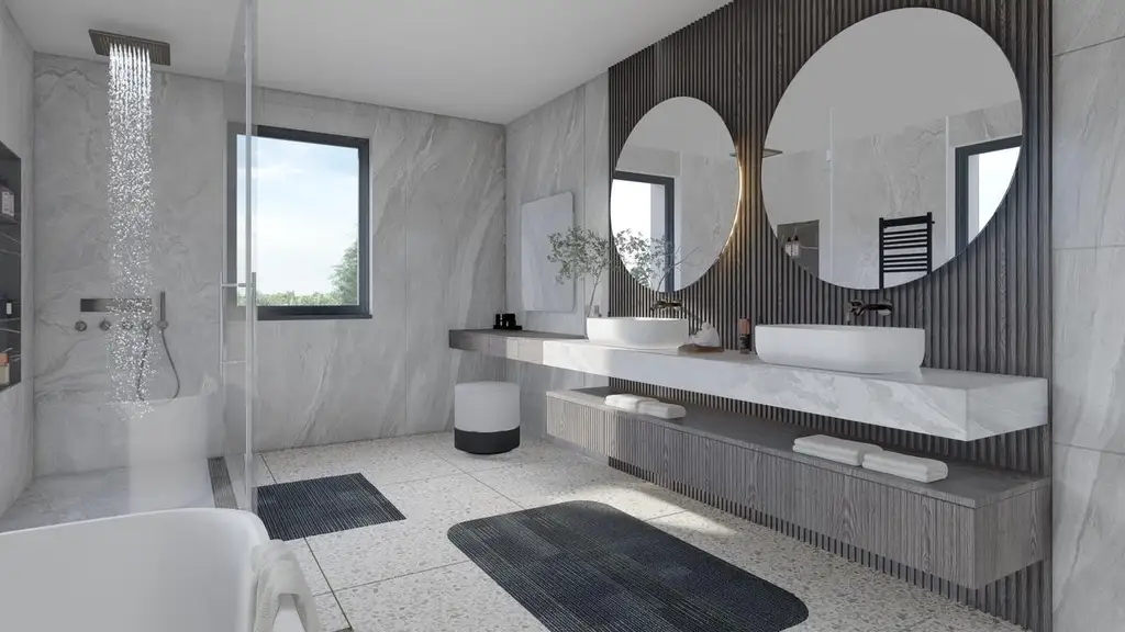 Neubau-Einfamilienhaus in St. Roman – modernes Wohnen mit offenem Design & Südwestgarten