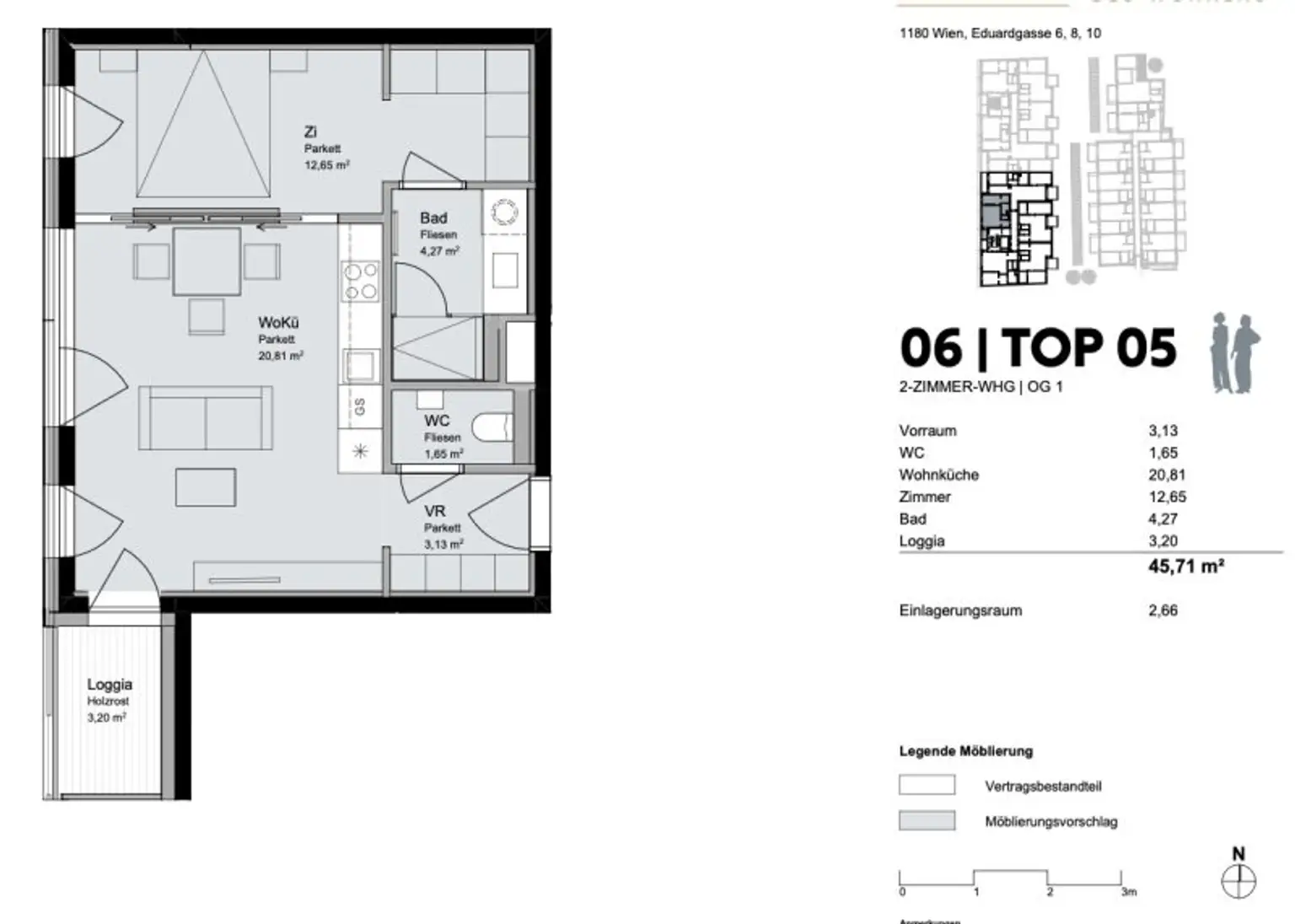 EDUART-Die Kunst des Wohnens: Hochwertiger 2-Zimmer ZWEITBEZUG mit ca. 3m² Loggia! (6/5) VERFÜGBAR AB DEZEMBER!