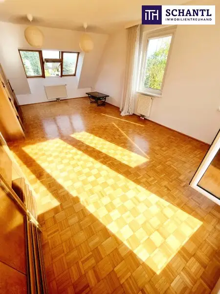 Traumhafter Fernblick + Absolute Grün- und Ruhelage + Tolle Raumaufteilung + Garagenplatz inklusive! Das perfekte Zuhause über den Dächern...
