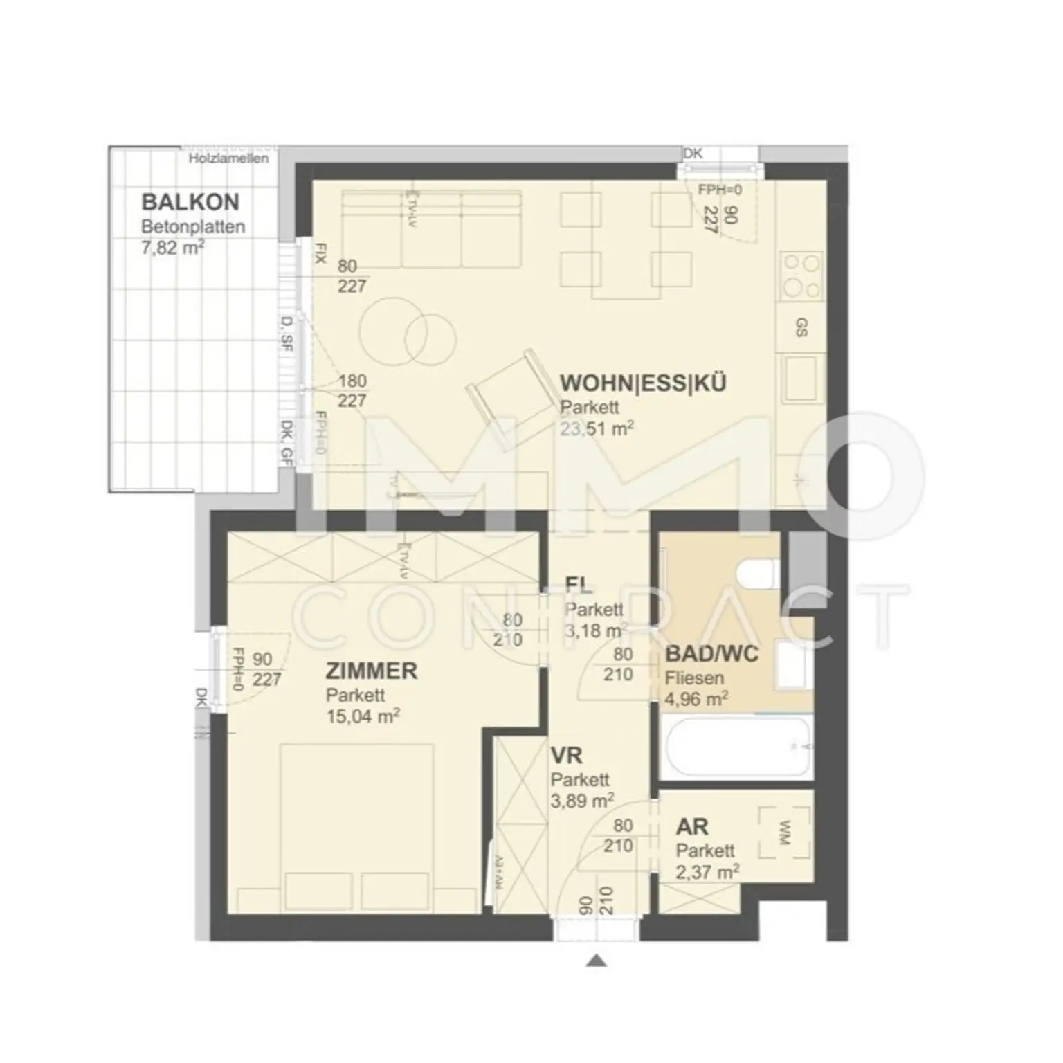 NEUE - 2Zi- 53,26qm- WBalkon-MIETE, Lift, Tiefgarage, 
in beliebter Grünruhelage