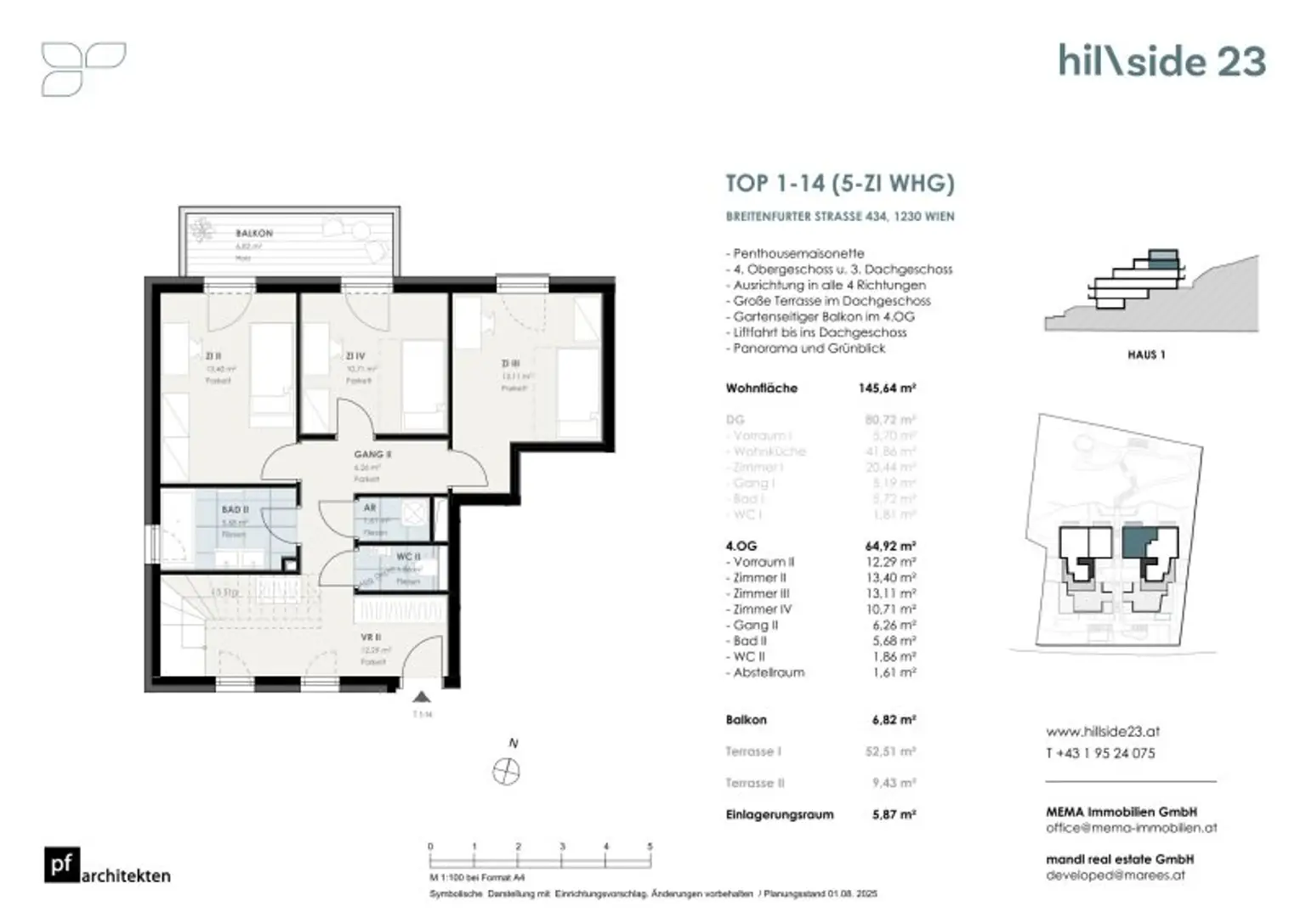 Einzigartige Penthousemaisonette mit 5 Zimmer und grandiöser Dachterrasse zu verkaufen!