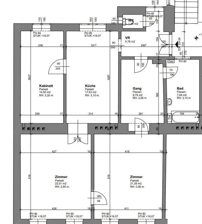 Gut aufgeteilte 3 Zimmer Wohnung mit neuer Küche -
Nähe Klinik Landstraße