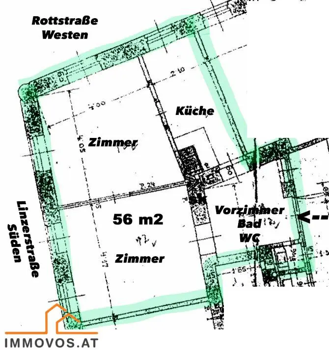 sanierungsbedürftige 2-ZIMMER ALTBAUWOHNUNG