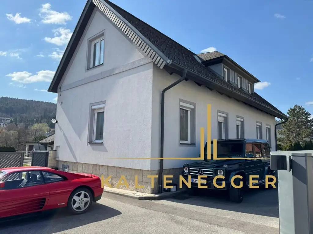 Sonnenbeschienenes Grundstück mit Blick auf die Hohe Wand - ein ländliches Mehrfamilienhaus und ein Einfamilienhaus