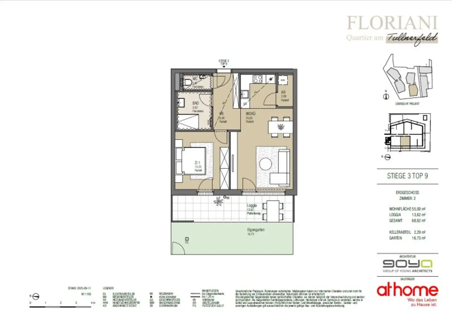 FLORIANI – Quartier am Tullnerfeld - Stilvolle Gartenwohnung mit West Ausrichtung - Viele Extras für Ihren Wohngenuss