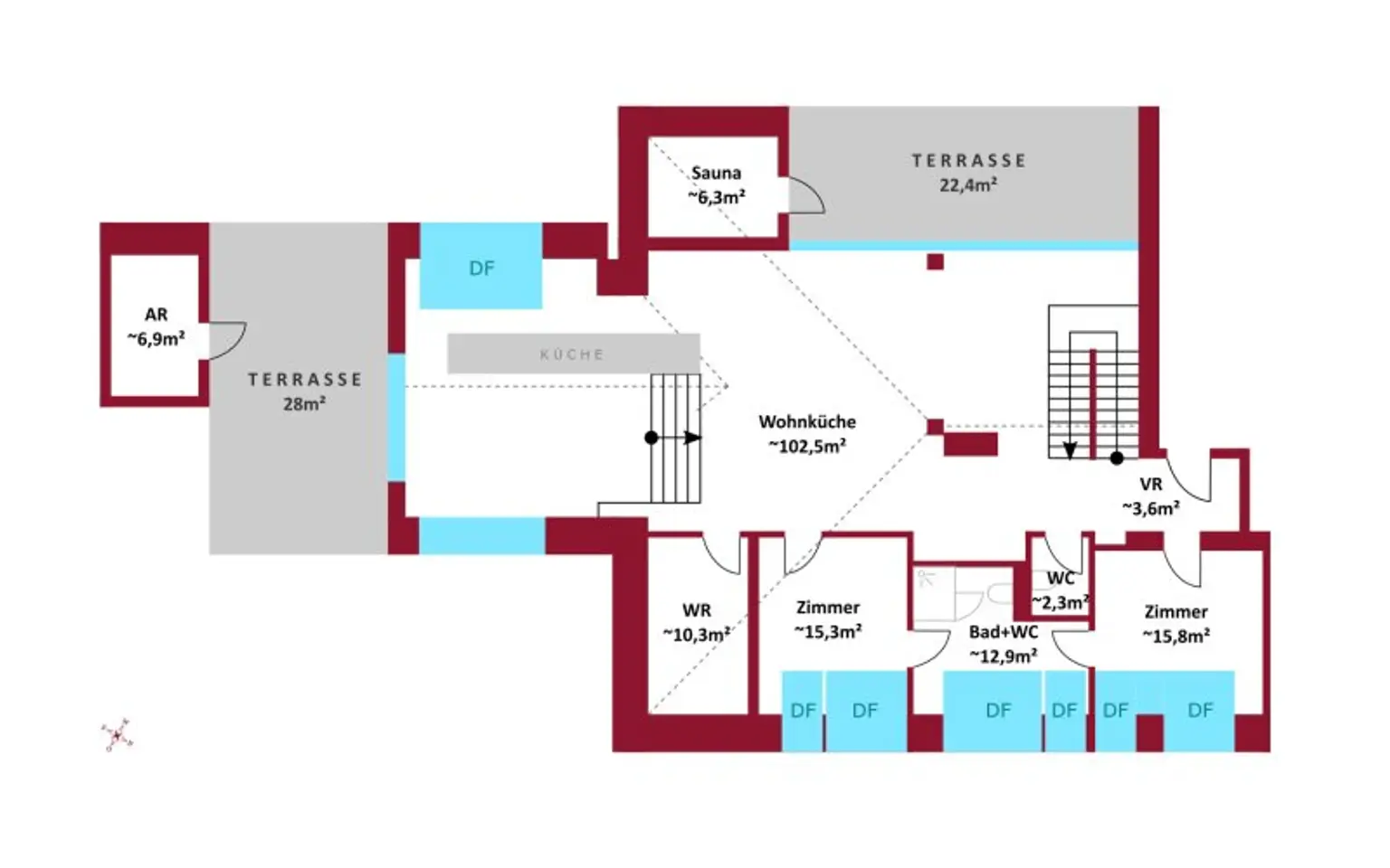 ERSTBEZUG MIT BADESTEG AM WASSER: Ruhelage mit Fernblick über die Donau I großzügige Terrassen & geräumige Wohnküche