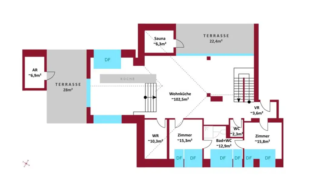 ERSTBEZUG MIT BADESTEG AM WASSER: Ruhelage mit Fernblick über die Donau I großzügige Terrassen & geräumige Wohnküche