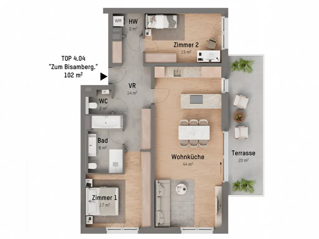 1210, Langenzersdorfer Straße, In Strebersdorf am Fuße des Bisambergs, 3-Zimmer-Eigentumswohnung