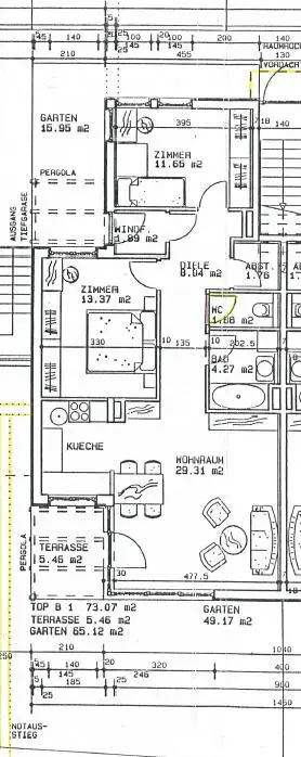 Grundrissplan Top B1