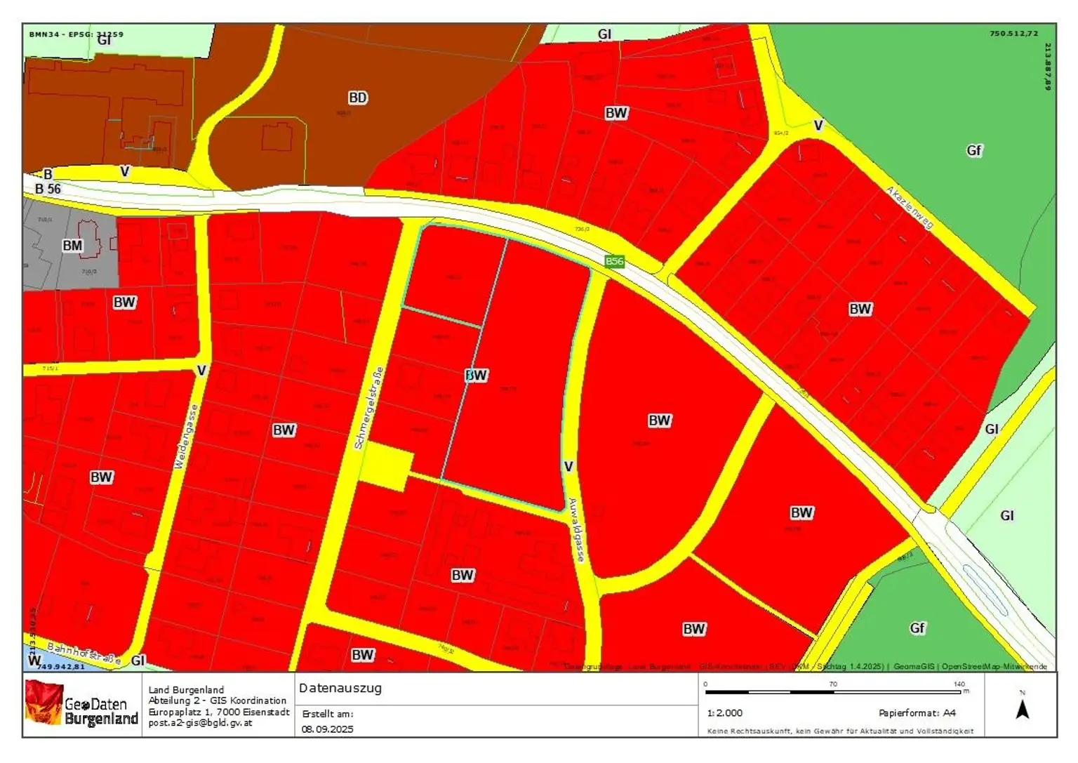 Großes Baugrundstück (ca. 1ha) in Güssinger Ortsrandlage!