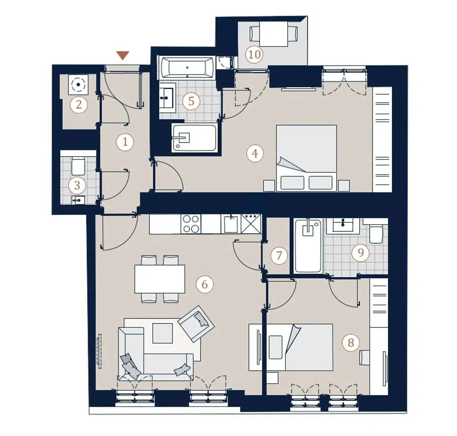 Helle Wohlfühloase mit Loggia