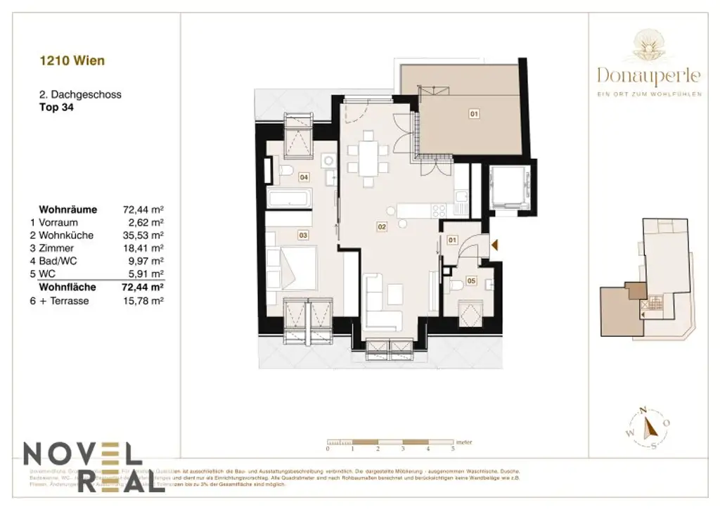 Viel Platz: 2-Zimmer-Erstbezug Wohnung mit großer Terrasse in Top Lage!