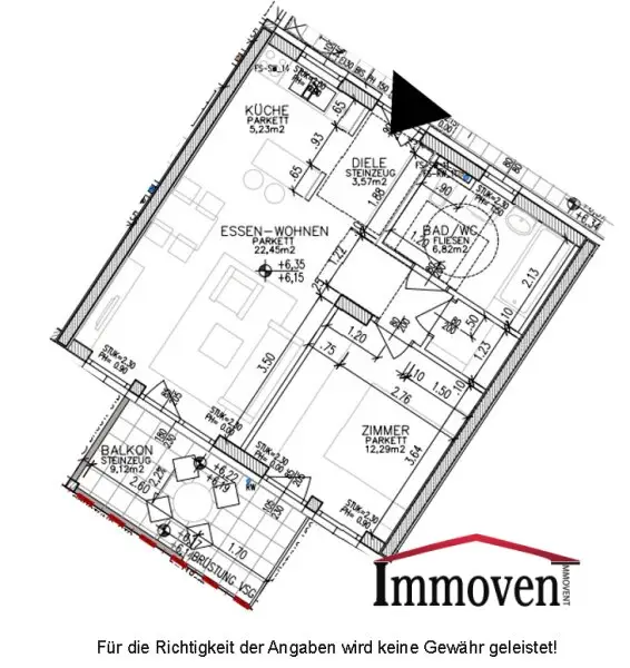 Gut geschnittene 2-Zimmerwohnung mit großem Balkon