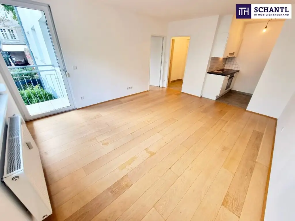 Klein wohnen - groß genießen! Hofseitige Neubauwohnung mit Balkon und Grünblick! Perfekte Raumaufteilung + Beste Vermietbarkeit + Garagenplatz optional! Jetzt zugreifen!
