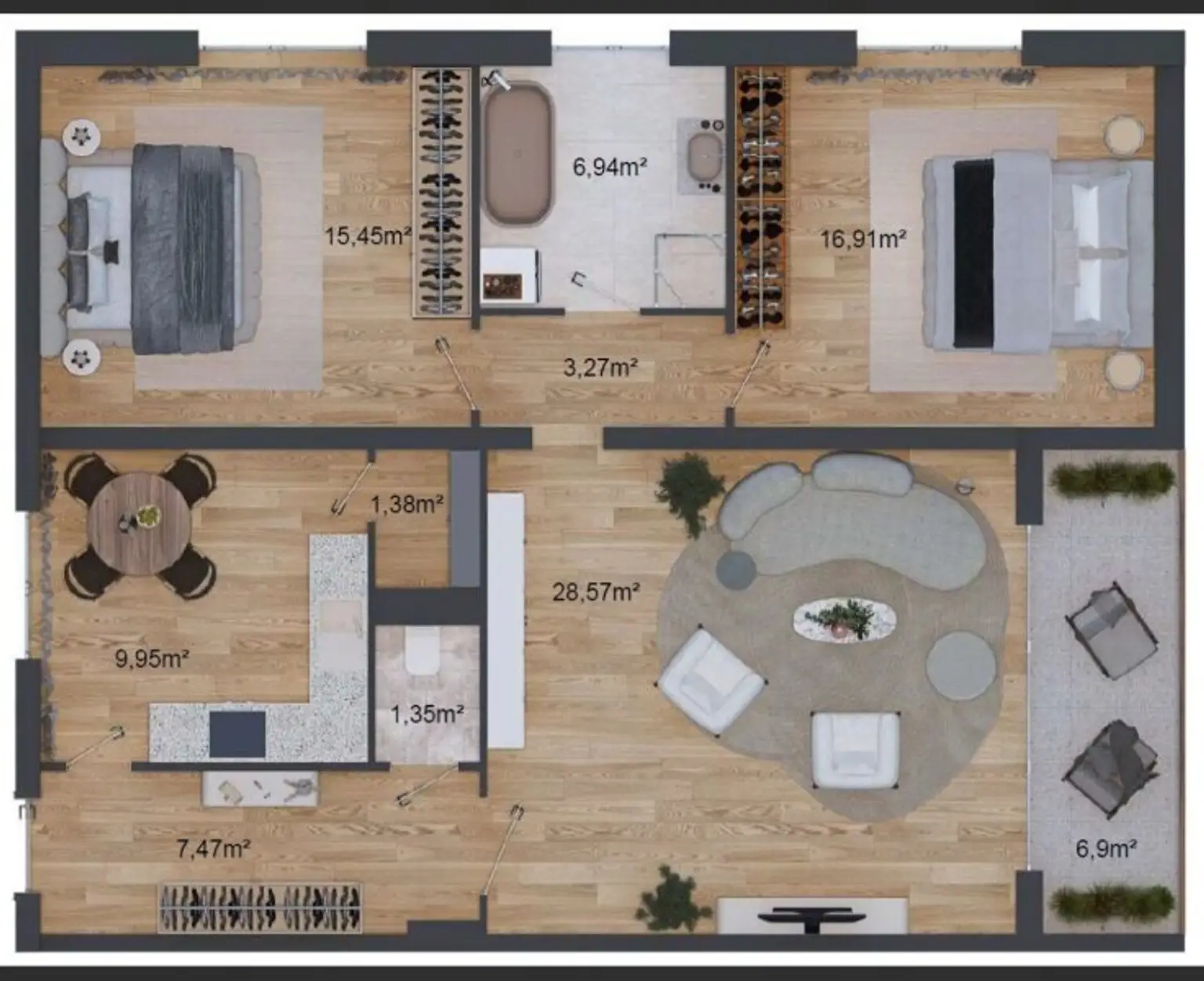 Familienwohnung in Pottendorf mit Loggia & Parkplatz
