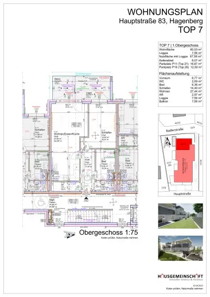 Wohnungsplan Top 7