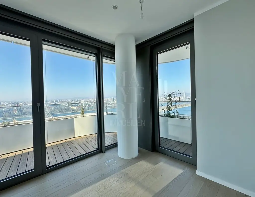 DANUBEFLATS. seltene und exklusive Eckwohnung mit zwei Terrassen im 24. Stockwerk
