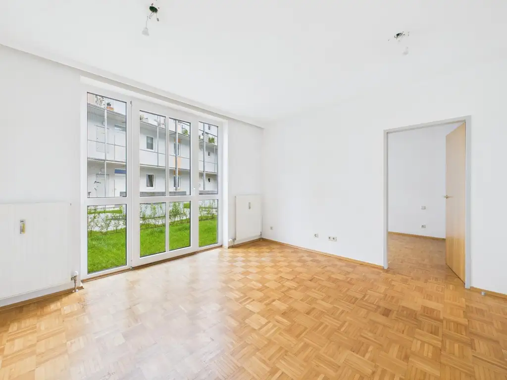 LINZ / URFAHR (PLESCHING): Perfekt aufgeteilte WOHNUNG mit ca. 44,4 m² Wohnfläche + Eigengarten ca. 28,7 m²