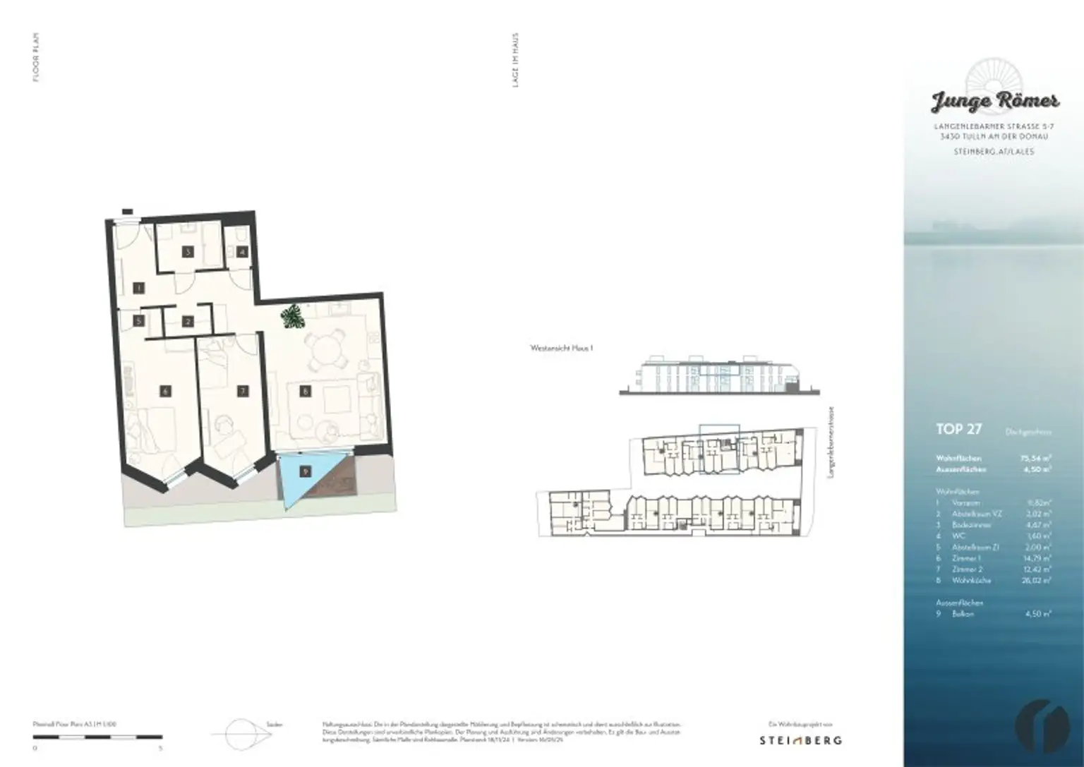 3 Zimmer Dachgeschosswohnung mit Balkon, Nähe Donaulände