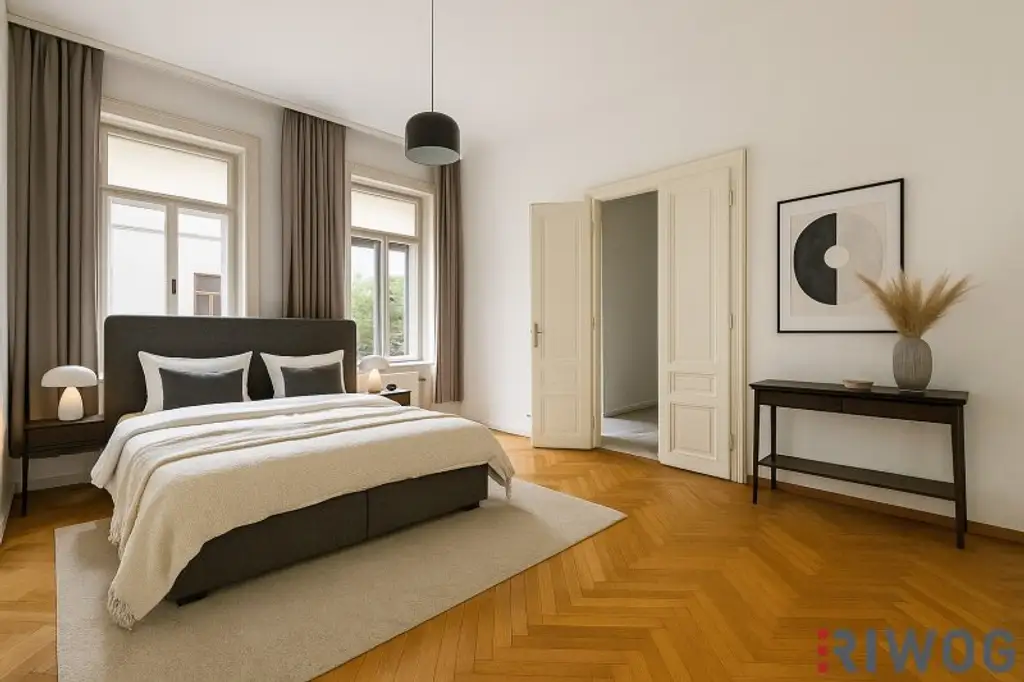 MITTEN IM SIEBTEN | Ost/West ausgerichteter Stil-Altbau mit Balkon | Sanierungsbedürftig | Grünblick | Prachtvolles Jahrhundertwendehaus
