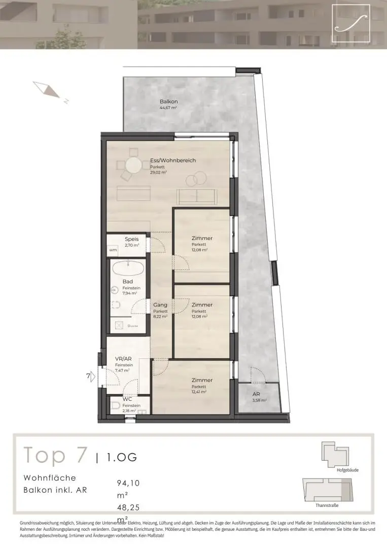 Grundriss Top 7, 1.OG