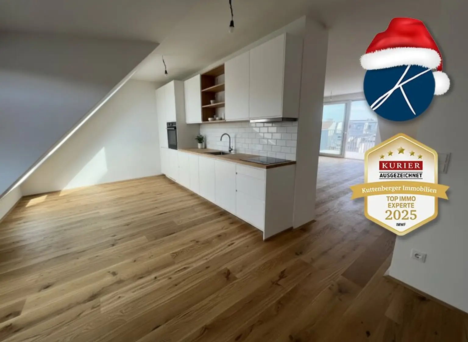 Küche, Parkett, 26 m² - Beispielhafte Küchenausstattung - wird vom Vermieter gestellt