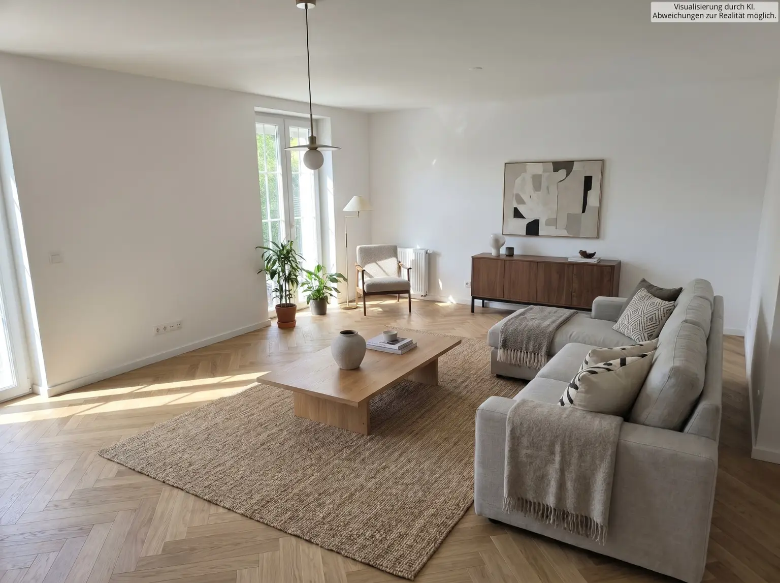 Wohnzimmer KI visualisiert