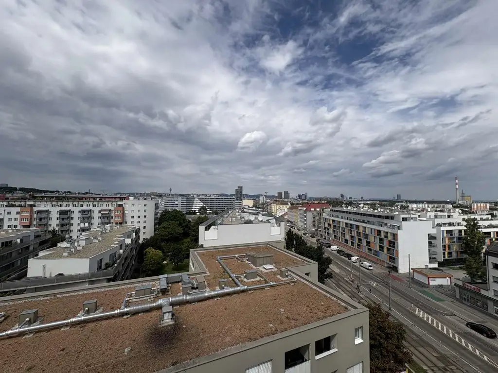 Q11 Leben in Simmering - 
3-Zimmer-Loggiawohnung mit Deckenkühlung - genießen Sie DIESEN Ausblick!