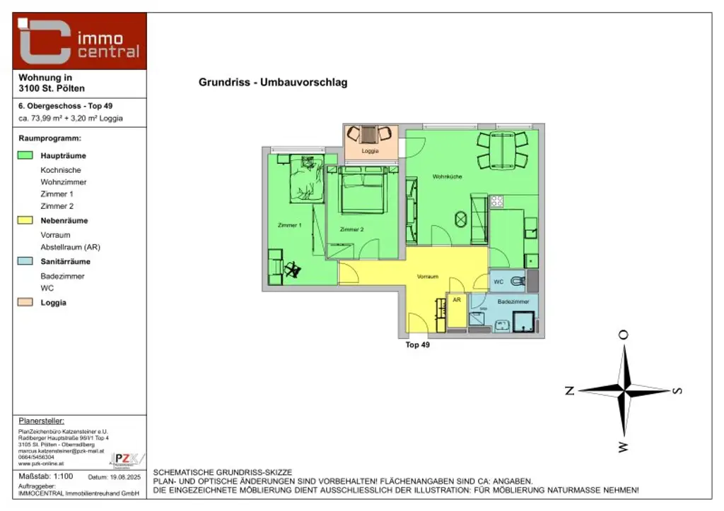 Toplage & Gestaltungsspielraum – 3-Zimmer-Eigentumswohnung mit Loggia