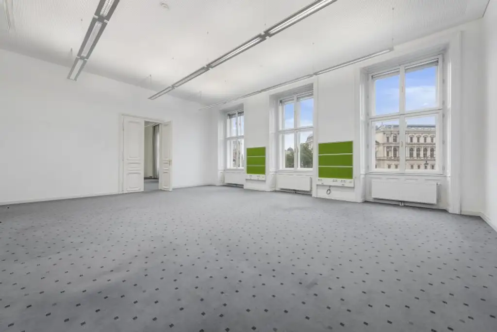 Die Nummer Eins im Ersten! 1.077 m² Bürofläche im prestigeträchtigen Jahrhundertwendehaus! Klimatisiert! Nähe U2 Schottentor!