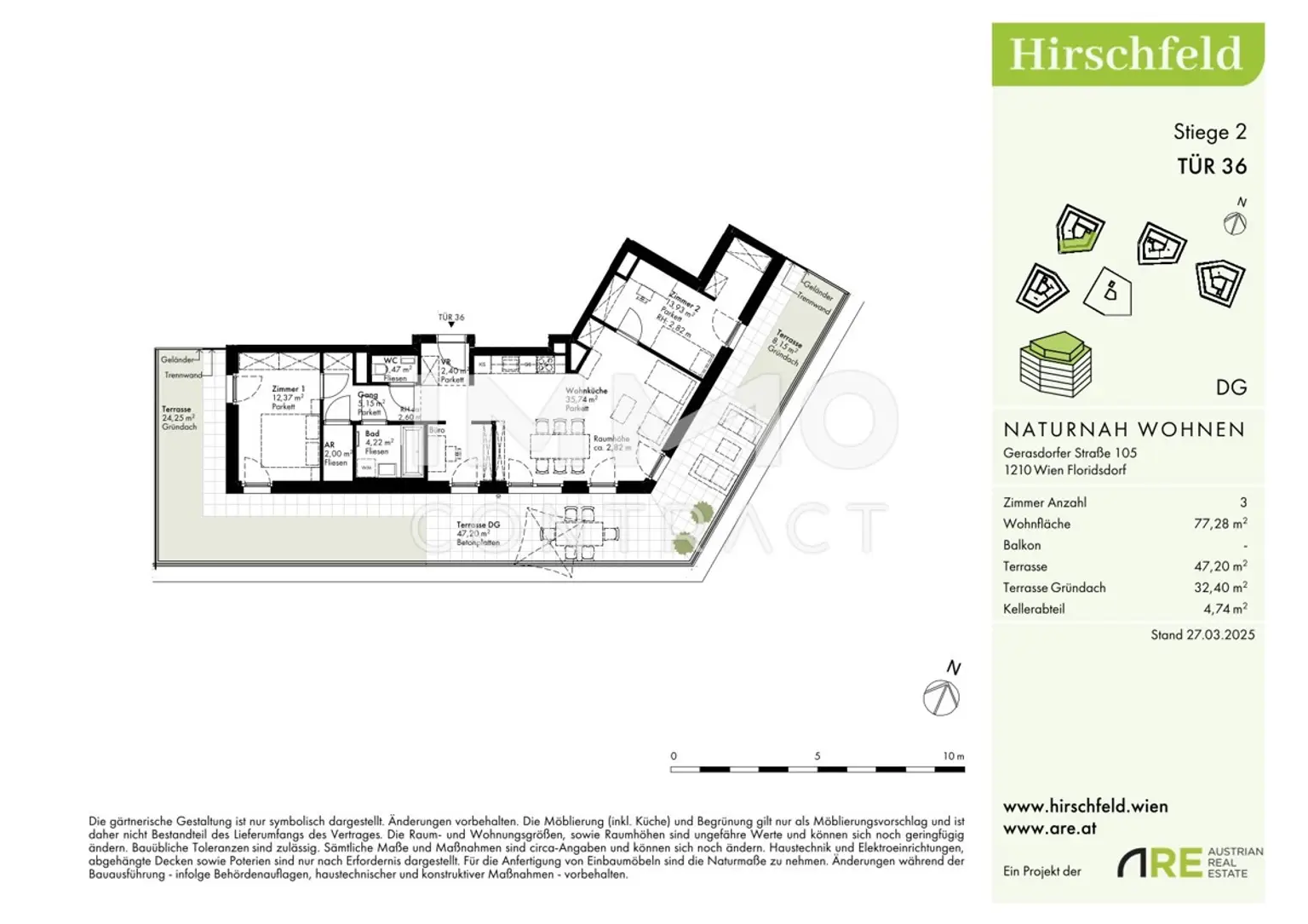 Terrassentraum mit Weitblick; knapp 50m² Terrasse