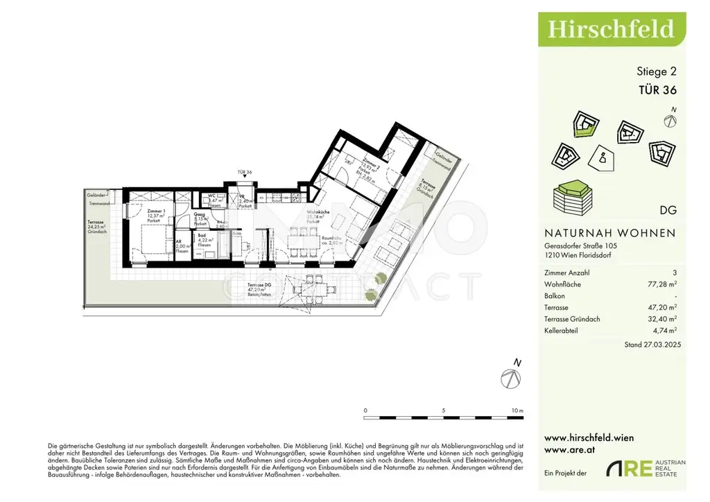 Terrassentraum mit Weitblick; knapp 50m² Terrasse