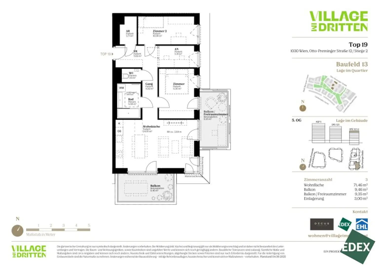 Attraktive Anlegerwohnung: 3 Zimmer mit Balkon im obersten Stock | URBAN DAHEIM | BAUFELD 13