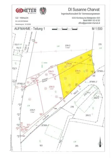 Lageplan mit Markierung