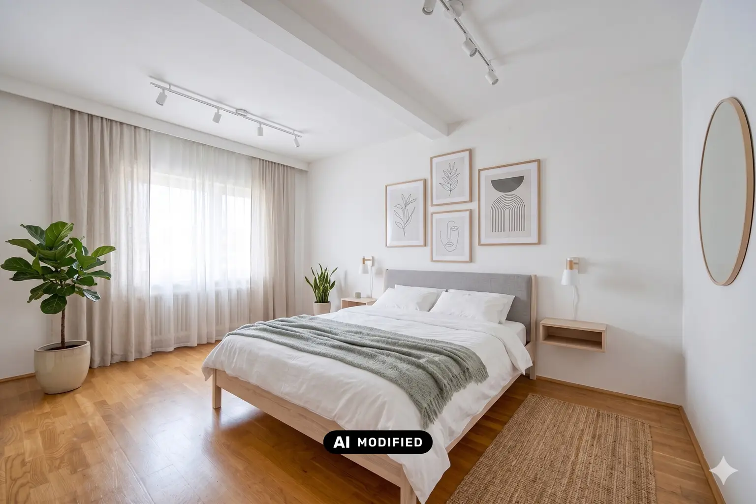 Gestaltungsvorschlag Schlafzimmer mit KI bearbeitet
