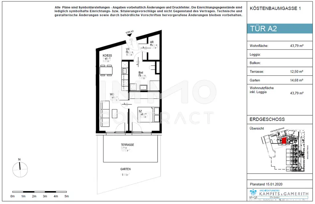 CITY SUITES GRAZ:  2 Zimmer-Wohnung mit Garten und Terrasse in zentraler Lage - Karlauerstraße 16 - Top 2A