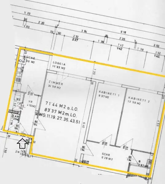 U6-Dresdner Straße : 3 Zimmer mit Loggia in Hofruhelage