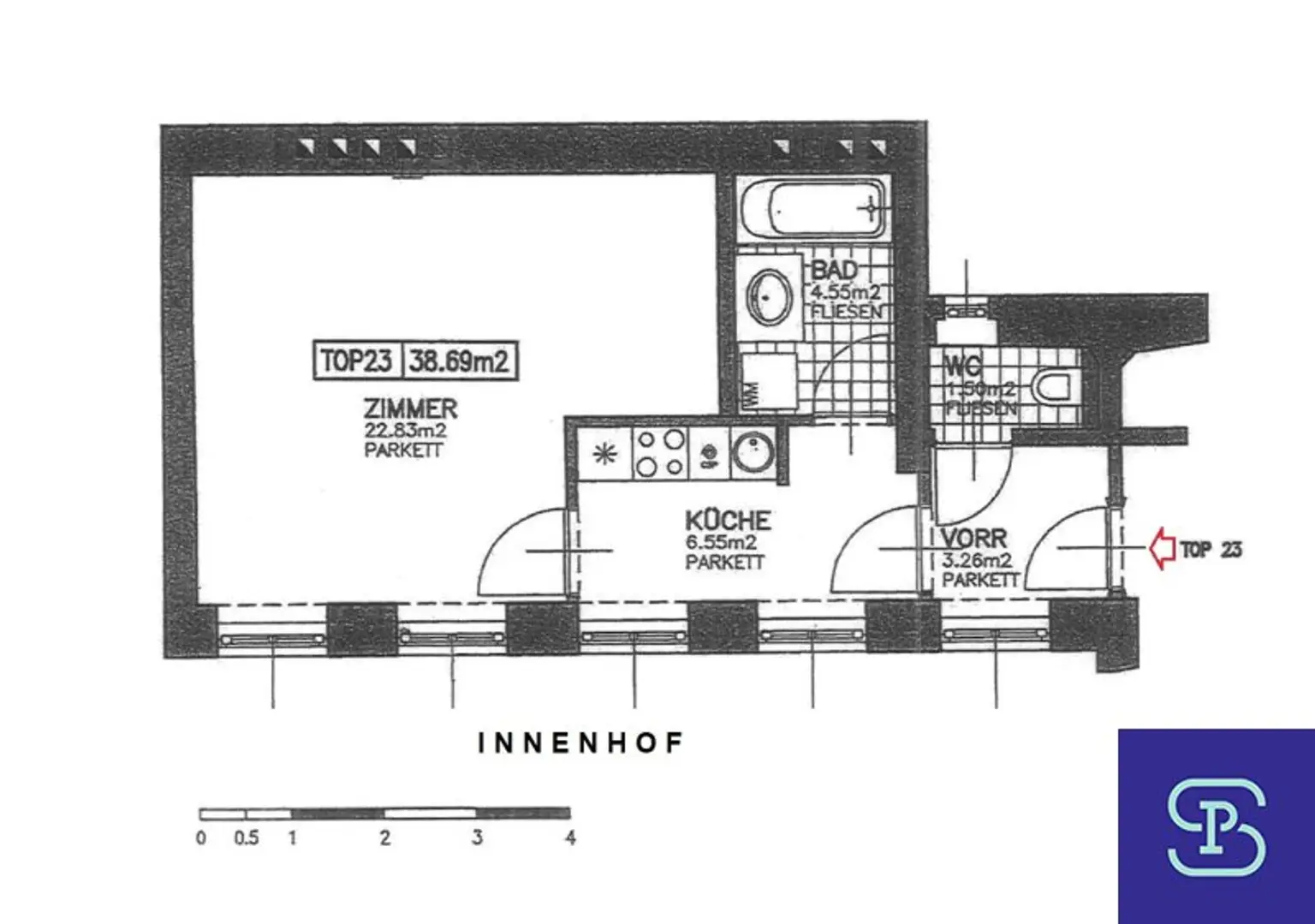 Provisionsfrei: Unbefristeter 39m² Altbau mit Einbauküche beim Naschmarkt - 1060 Wien