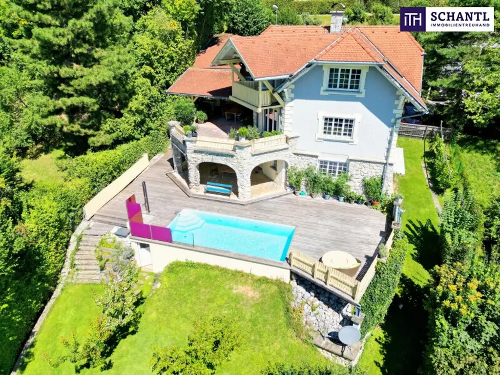 RIESIGER POOLBEREICH MIT AUSBLICK ÜBER GRAZ!! Exklusives Einfamilienhaus in Eggenberg mit Pool, XXL-Terrasse & Traumgarten – Ihre private Oase in Graz!