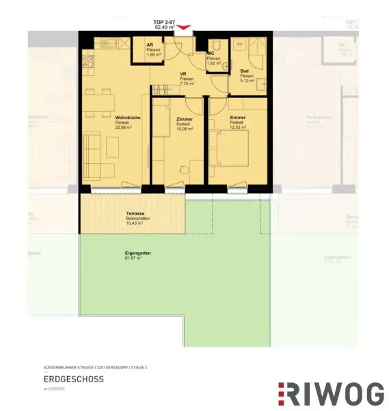 Erstbezug - 3 Zimmer inkl. Eigengarten - Gerasdorf bei Wien