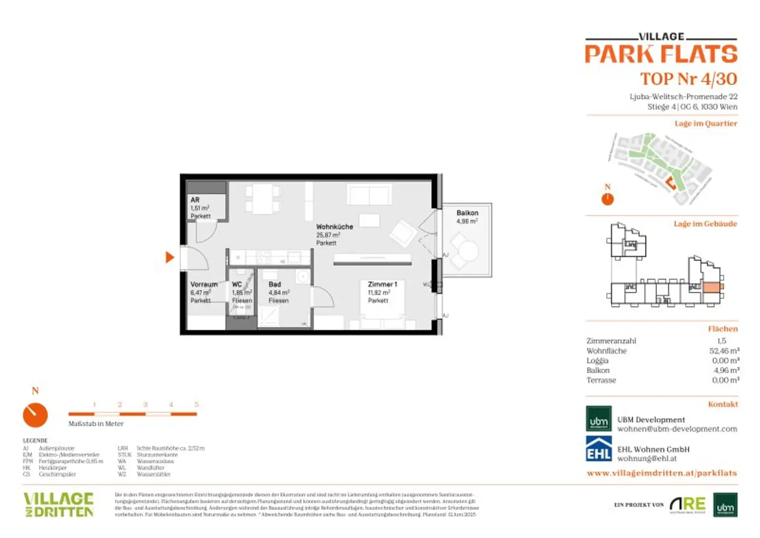 „Village im Dritten – PARK FLATS“- provisionsfreies Eigentums-Mikroapartment (Erstbezug!) mit Balkon