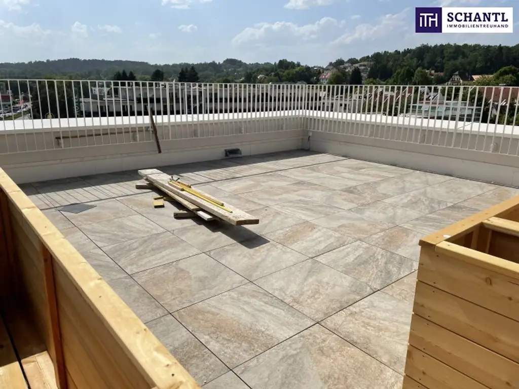 RIESIGE DACHTERRASSE + HOCHWERTIGE AUSSTATTUNG + SÜD/WEST Ausrichtung! + Tiefgarage! Nur 7 Min. von Graz entfernt!!