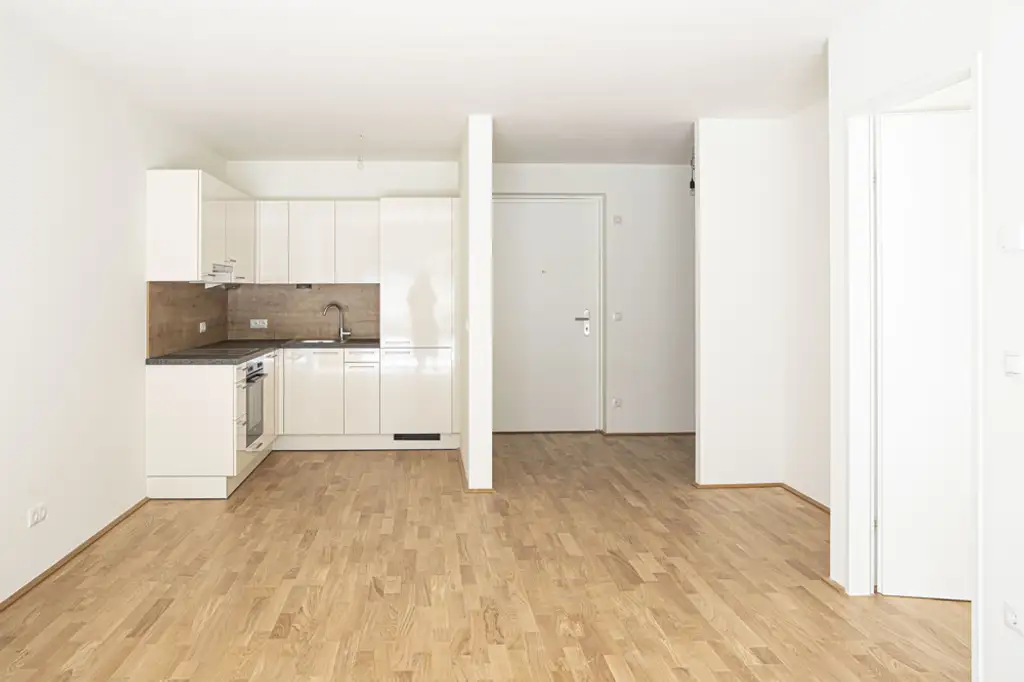 Gekühlter Pärchen-Traum im 3. | Moderne Wohnküche und eigene Terrasse mit Ausblick im 6. Stockwerk