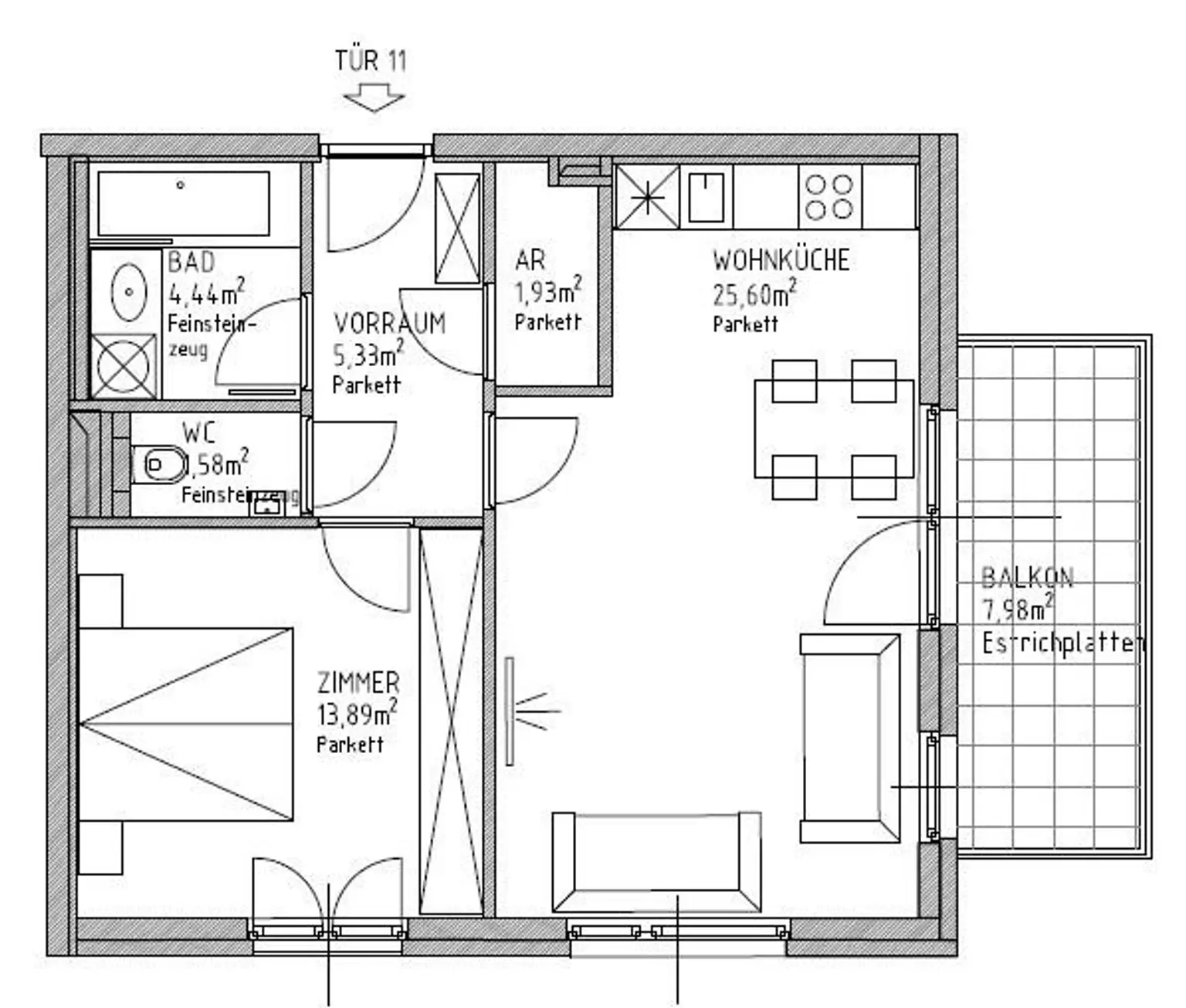 8m² Balkon!!! Top-effiziente Raumaufteilung!!!