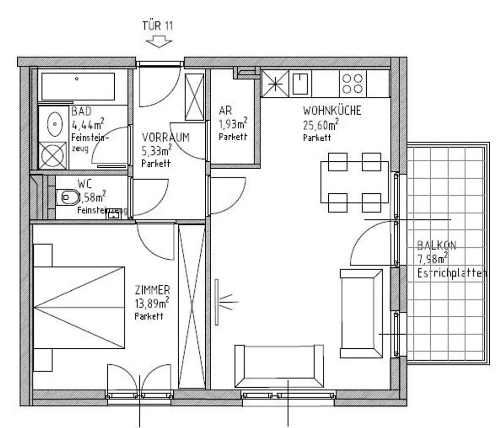 8m² Balkon!!! Top-effiziente Raumaufteilung!!!