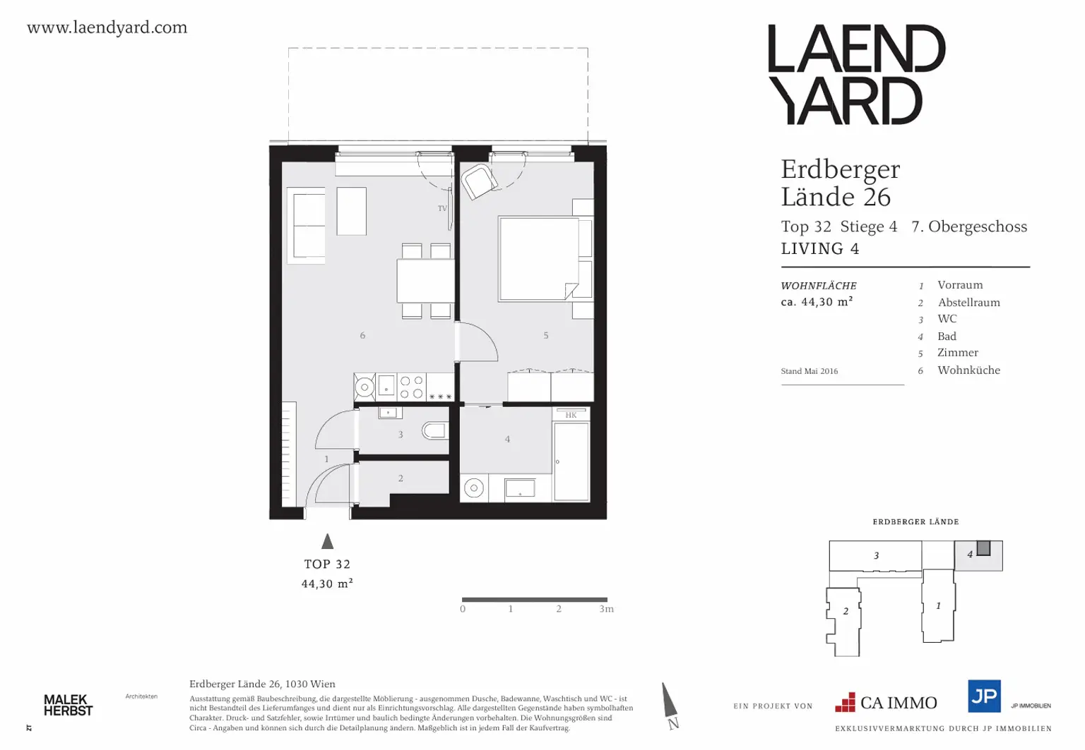 LAENDYARD | Charmante 2-Zimmer-Wohnung in Donaukanal Nähe