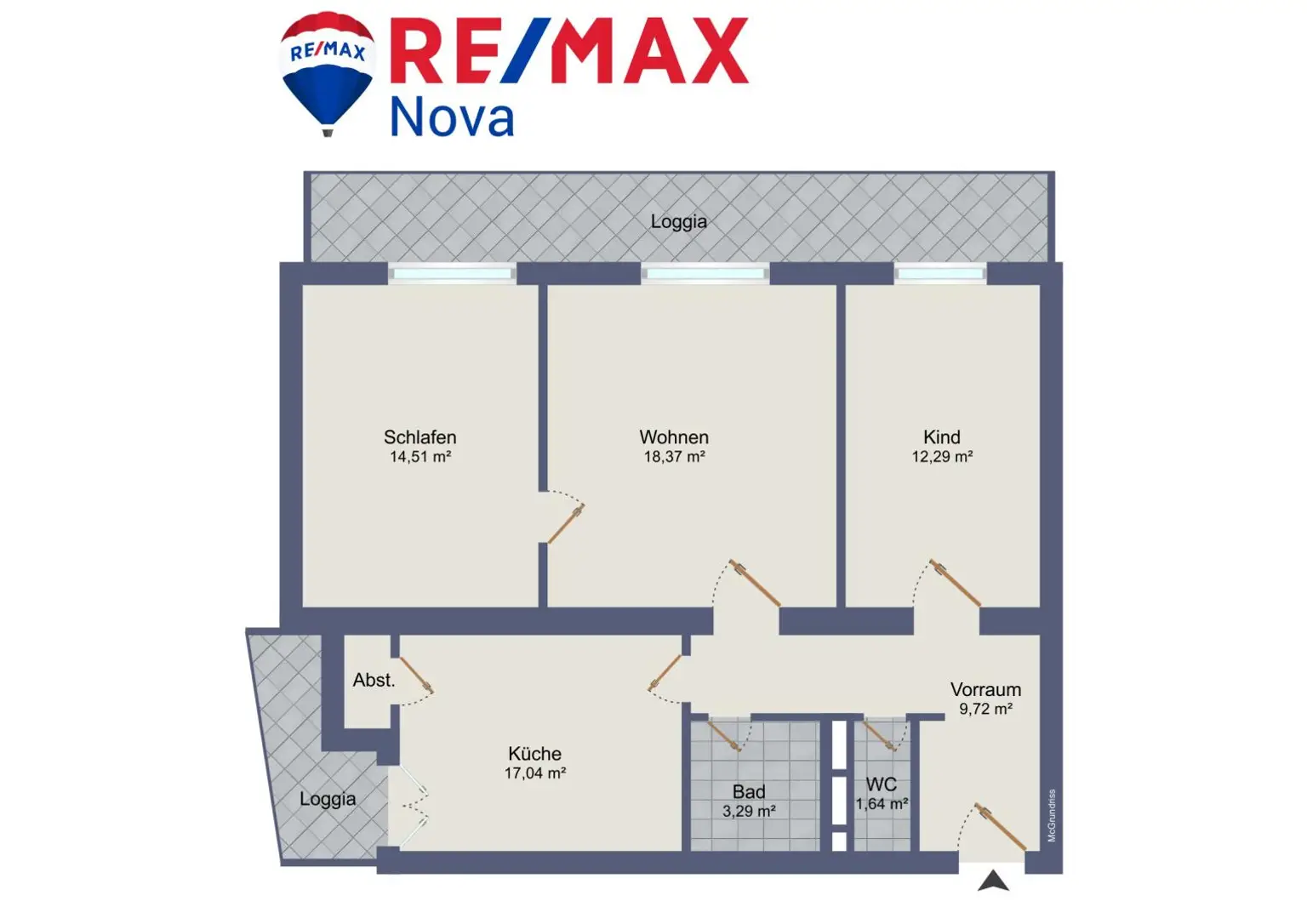 Charmante 3 Zimmer EG Wohnung mit 2 Loggien und Garage