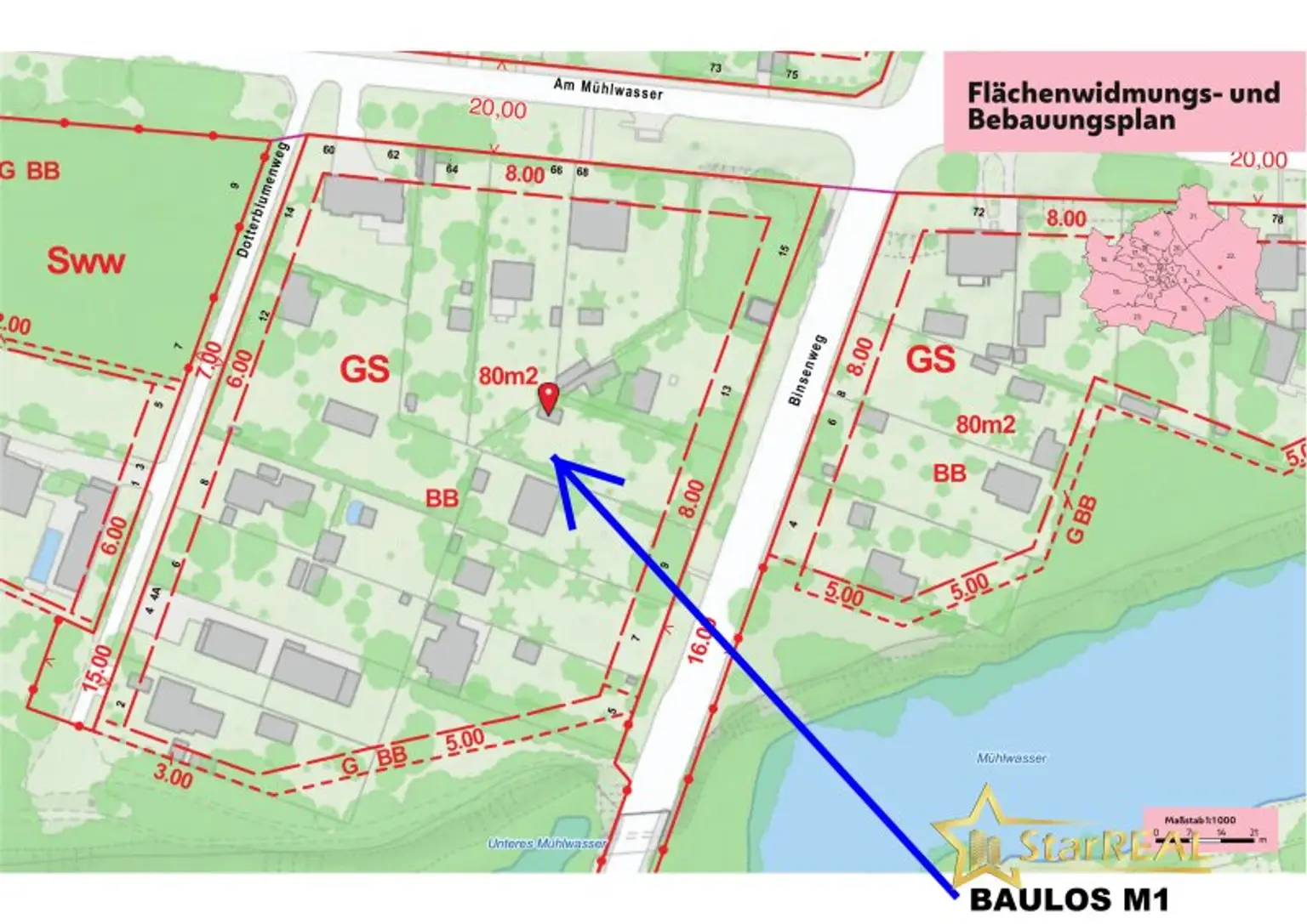 BAUGRUNDSTÜCK IN EINZIGARTIGER LAGE DIREKT AM MÜHLWASSER - NÄHE DONAUSPITAL