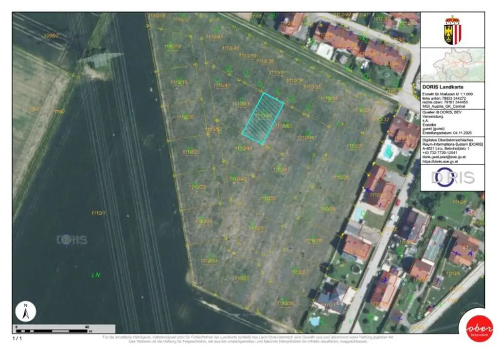 Ideales Baugrundstück Nr. 1110/44 für Doppelhausbebauung - Asten/Raffelstetten